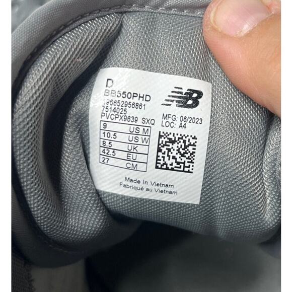 New Balance 550 Slate Gray Suede Streetwear Basketball Dad Sneakers sz 9 - Picture 2 of 9